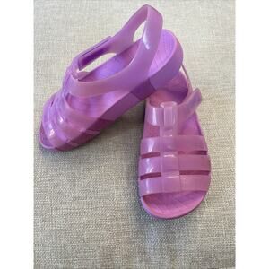 CROCS J Sz 1 Jelly Girl’s Isabella Sandal Bubble Gum Pink Comfy Easy On / Off